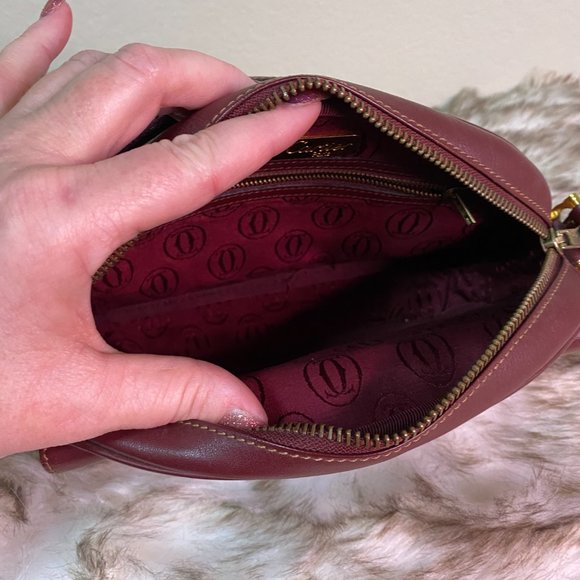 Vintage authentic de CARTIER BORDEAUX crossbody - Picture 12 of 12